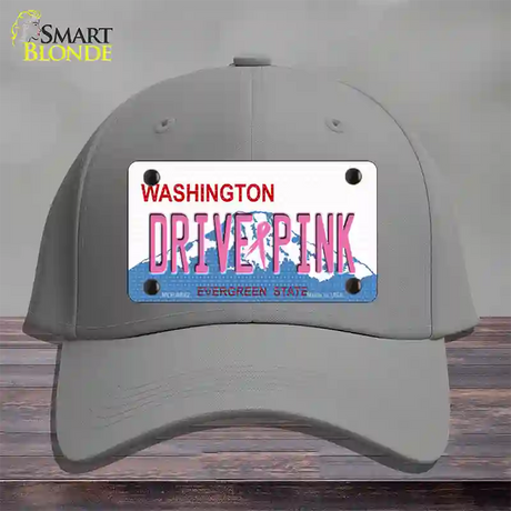 Drive Pink Washington Novelty License Plate Hat Cotton / Gray