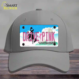 Drive Pink Wyoming Novelty License Plate Hat Cotton / Gray