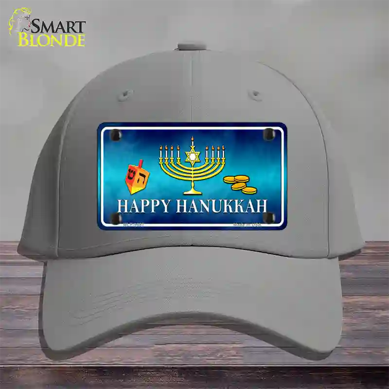 Happy Hanukkah Novelty License Plate Hat Cotton / Gray