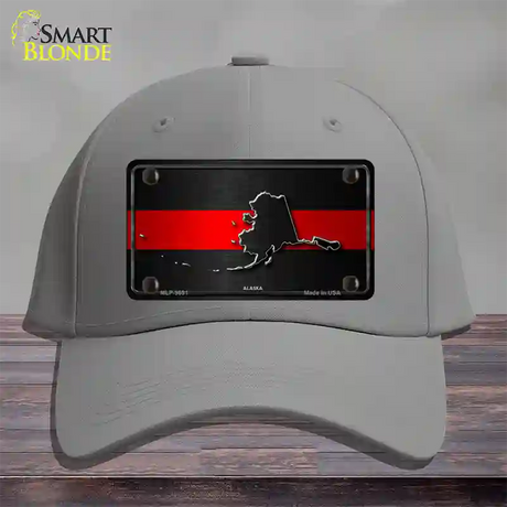 Alaska Thin Red Line Novelty License Plate Hat Cotton / Gray