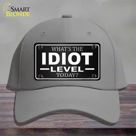 Idiot Level Novelty License Plate Hat Cotton / Gray