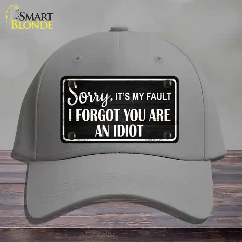 Sorry I Forgot Novelty License Plate Hat Cotton / Gray