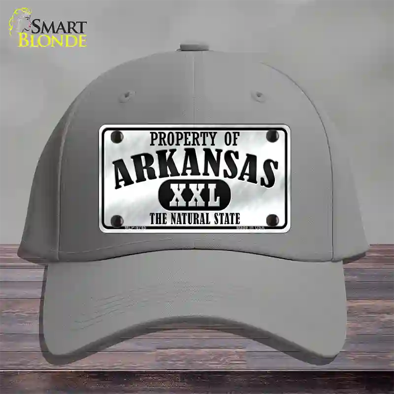 Property Of Arkansas Novelty License Plate Hat Cotton / Gray