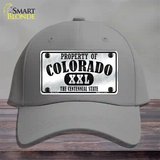 Property Of Colorado Novelty License Plate Hat Cotton / Gray