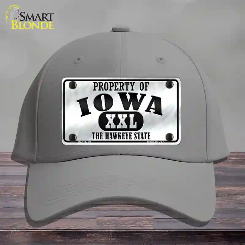 Property Of Iowa Novelty License Plate Hat Cotton / Gray