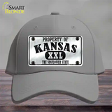 Property Of Kansas Novelty License Plate Hat Cotton / Gray