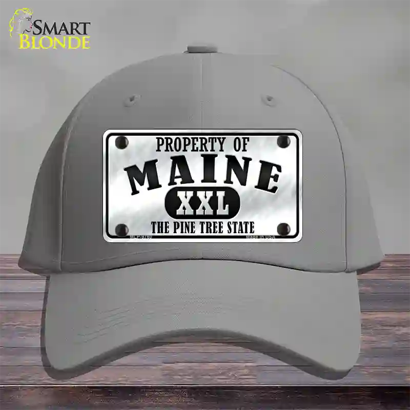 Property Of Maine Novelty License Plate Hat Cotton / Gray