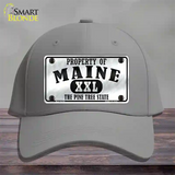 Property Of Maine Novelty License Plate Hat Cotton / Gray