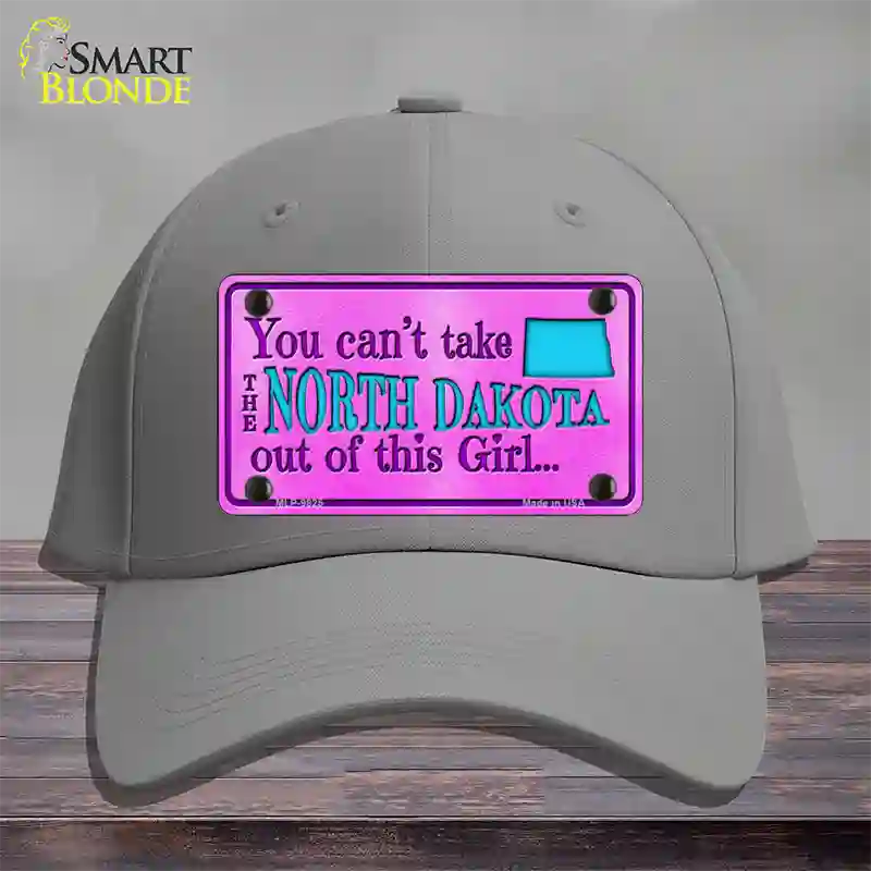 North Dakota Girl Novelty License Plate Hat Cotton / Gray