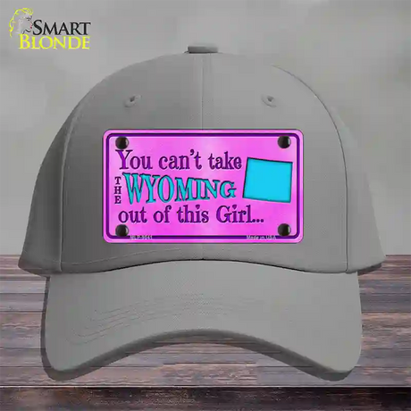 Wyoming Girl Pink Novelty License Plate Hat Cotton / Gray