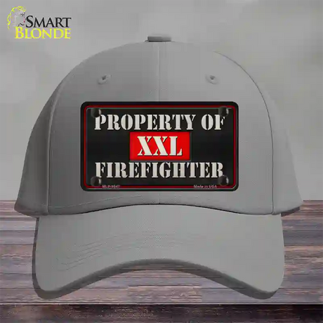 Property Of Firefighter Novelty License Plate Hat Cotton / Gray