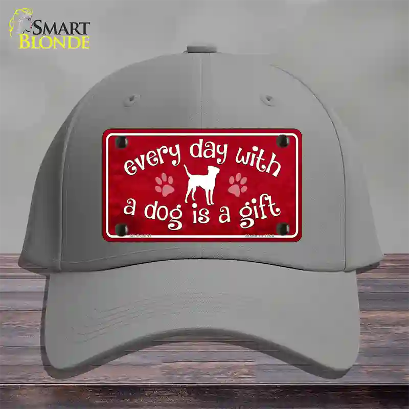 Dog Is A Gift Novelty License Plate Hat Cotton / Gray