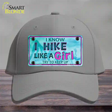 Hike Like A Girl Novelty License Plate Hat Cotton / Gray