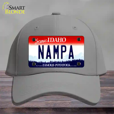 Nampa Idaho Novelty License Plate Hat Cotton / Gray