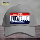 Pocatello Idaho Novelty License Plate Hat Cotton / Gray