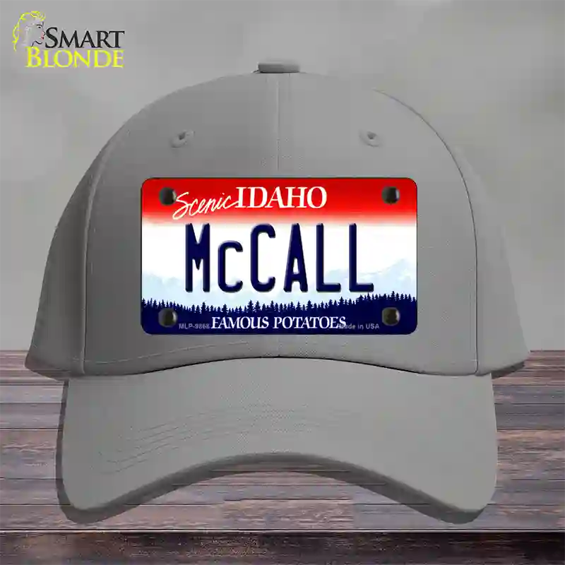 McCall Idaho Novelty License Plate Hat Cotton / Gray