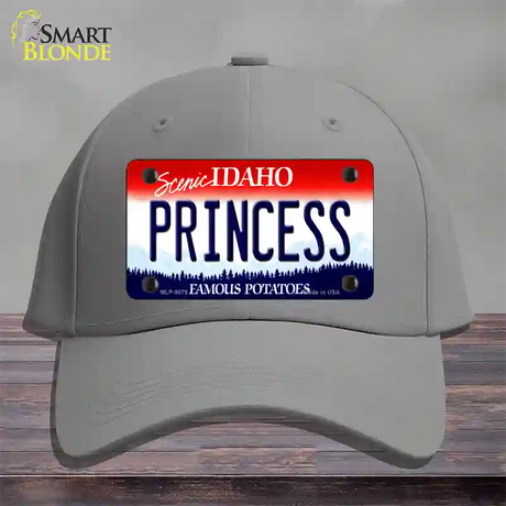 Princess Idaho Novelty License Plate Hat Cotton / Gray