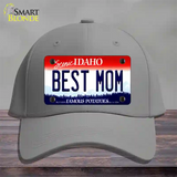 Best Mom Idaho Novelty License Plate Hat Cotton / Gray