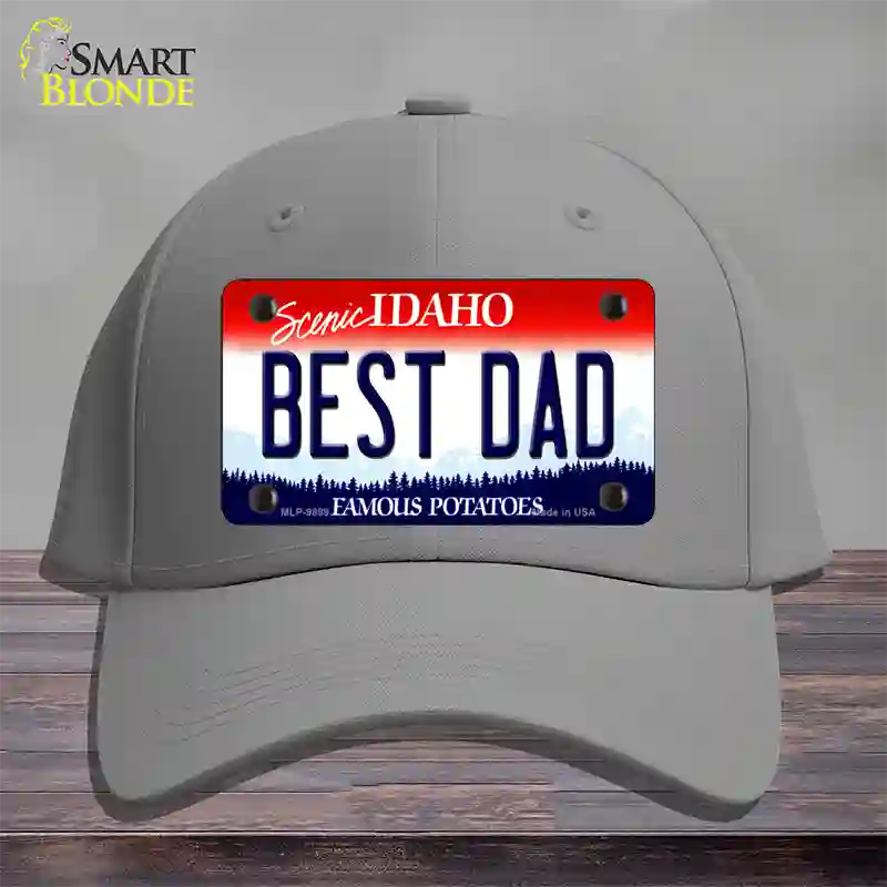 Best Dad Idaho Novelty License Plate Hat Cotton / Gray