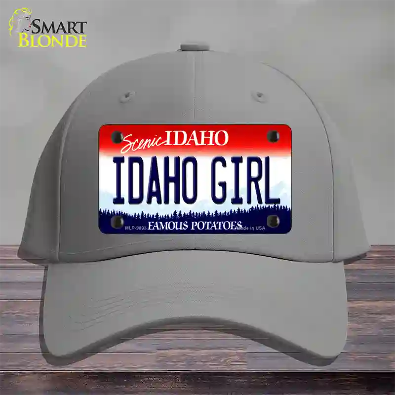 Idaho Girl Idaho Novelty License Plate Hat Cotton / Gray