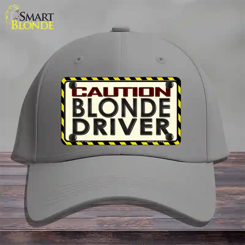 Caution Blonde Driver Novelty License Plate Hat Cotton / Gray