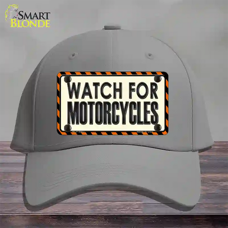 Watch For Motorcycle Novelty License Plate Hat Cotton / Gray