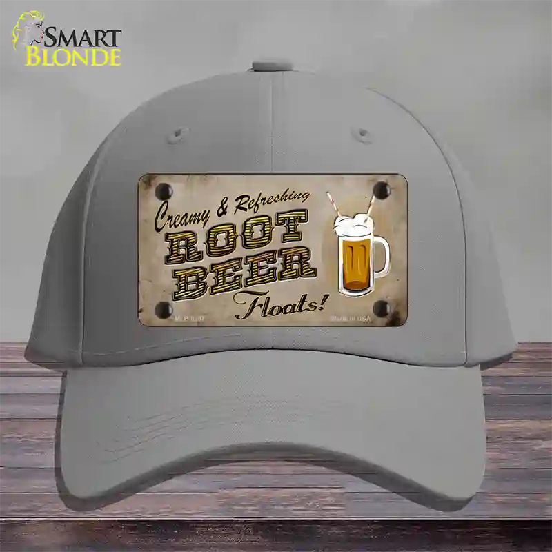 Root Beer Floats Novelty License Plate Hat Cotton / Gray