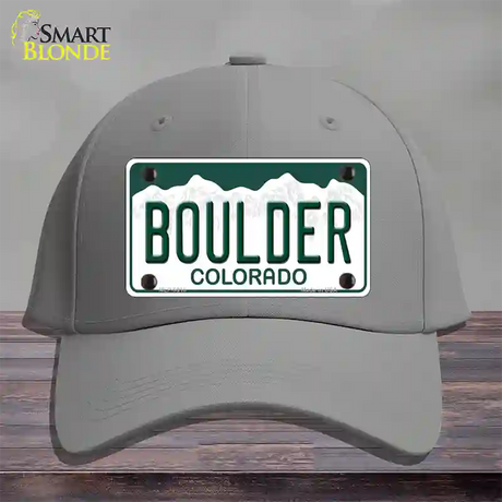 Boulder Colorado Novelty License Plate Hat Cotton / Gray