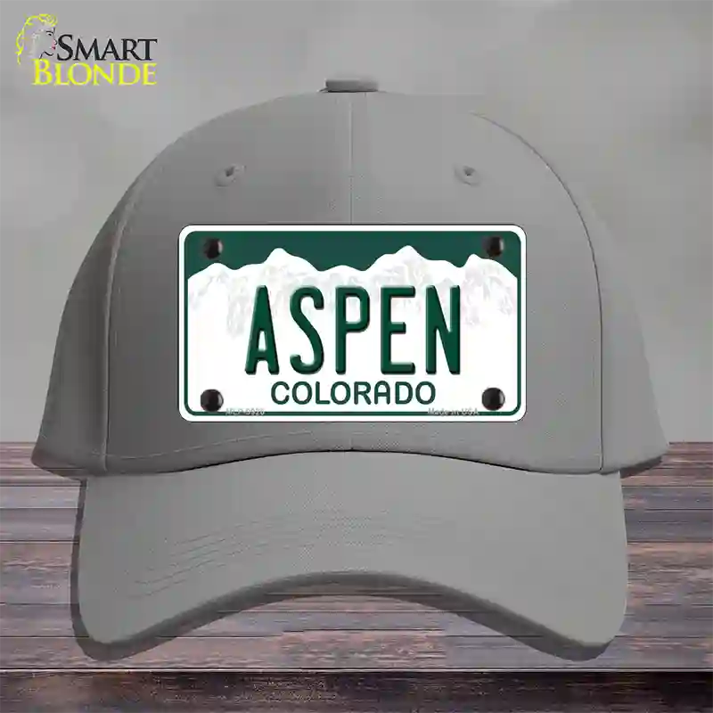 Aspen Colorado Novelty License Plate Hat Cotton / Gray