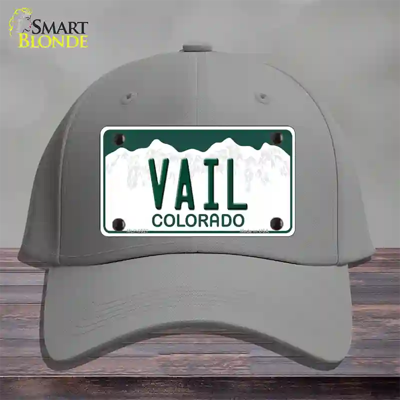 Vail Colorado Novelty License Plate Hat Cotton / Gray