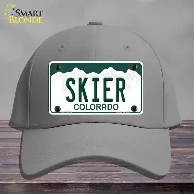 Skier Colorado Novelty License Plate Hat Cotton / Gray