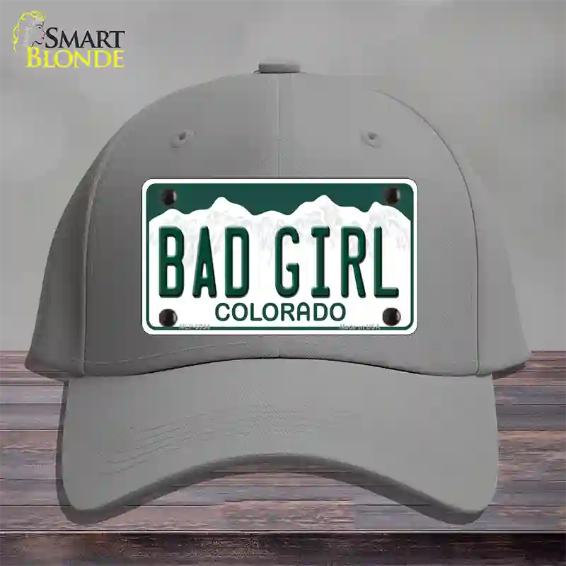 Bad Girl Colorado Novelty License Plate Hat Cotton / Gray