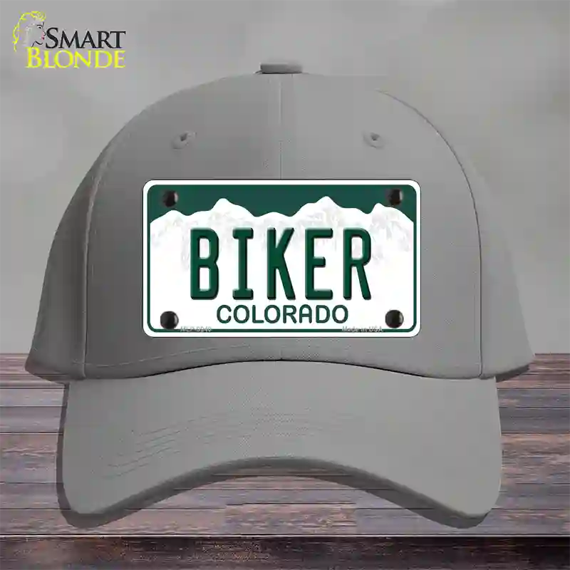 Biker Colorado Novelty License Plate Hat Cotton / Gray