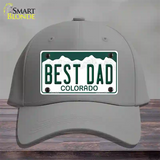 Best Dad Colorado Novelty License Plate Hat Cotton / Gray