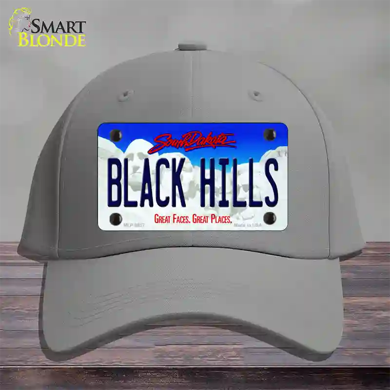 Black Hills South Dakota Novelty License Plate Hat Cotton / Gray