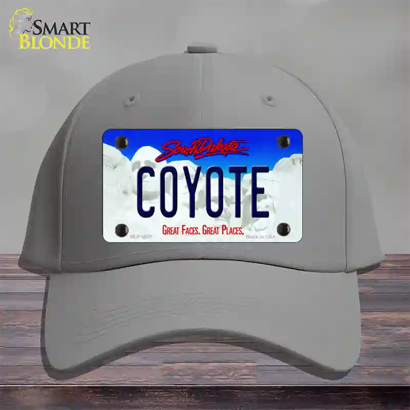 Coyote South Dakota Novelty License Plate Hat Cotton / Gray