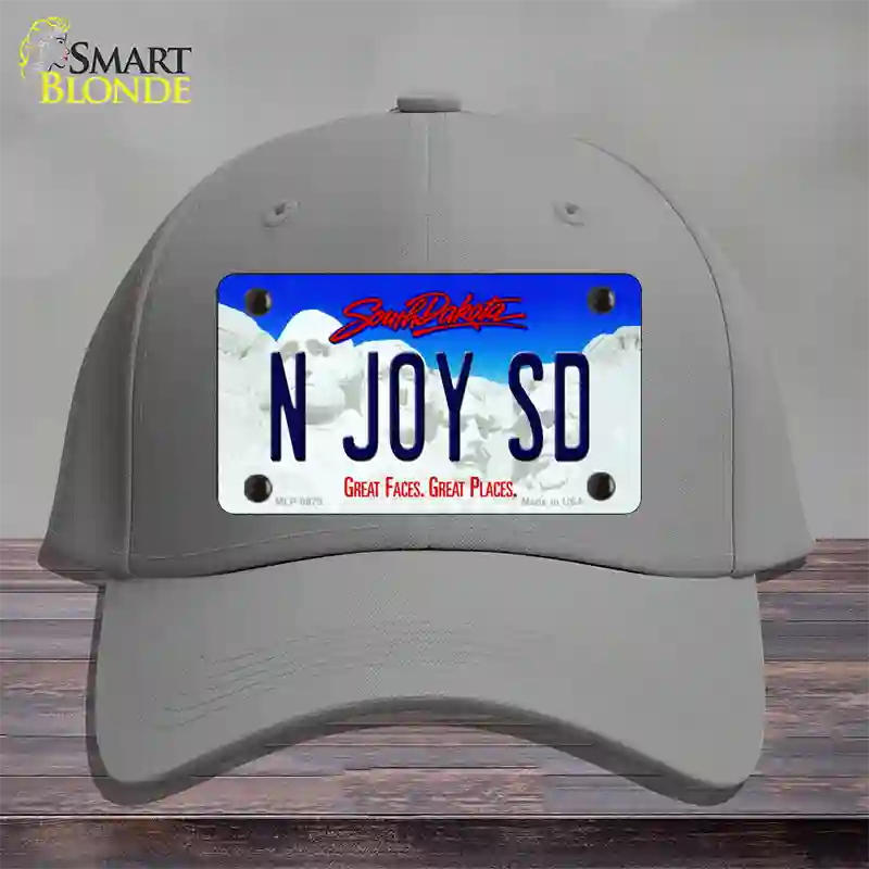 N Joy SD South Dakota Novelty License Plate Hat Cotton / Gray