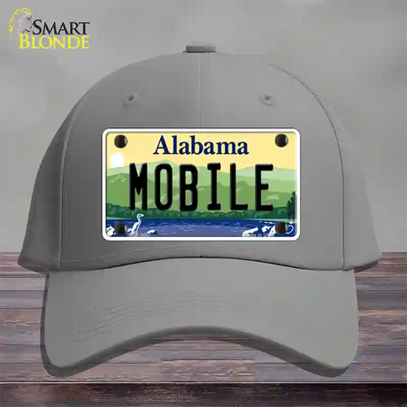 Mobile Alabama Novelty License Plate Hat Cotton / Gray