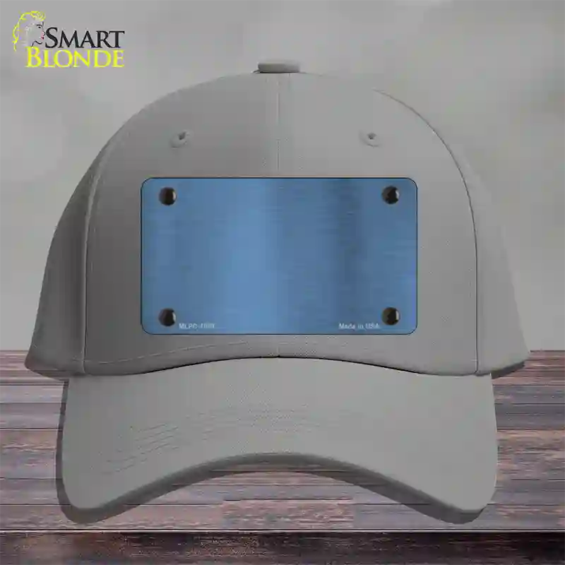 Light Blue Metallic Solid Novelty License Plate Hat Cotton / Gray