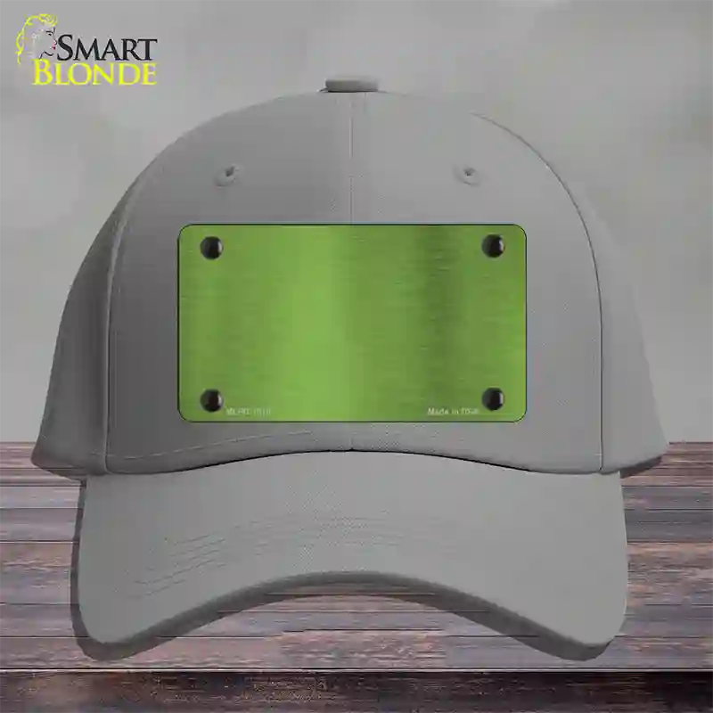 Lime Green Metallic Solid Novelty License Plate Hat Cotton / Gray