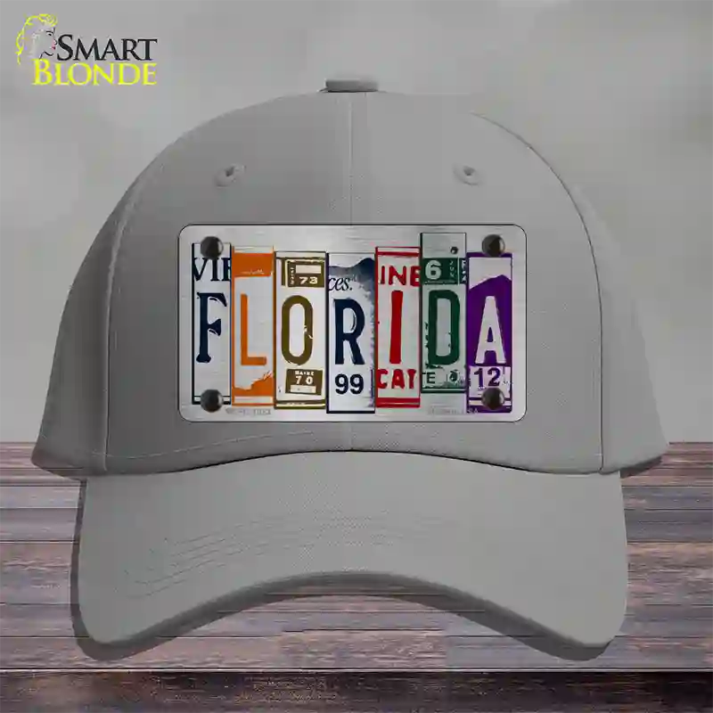 Florida License Plate Art Novelty License Plate Hat Cotton / Gray