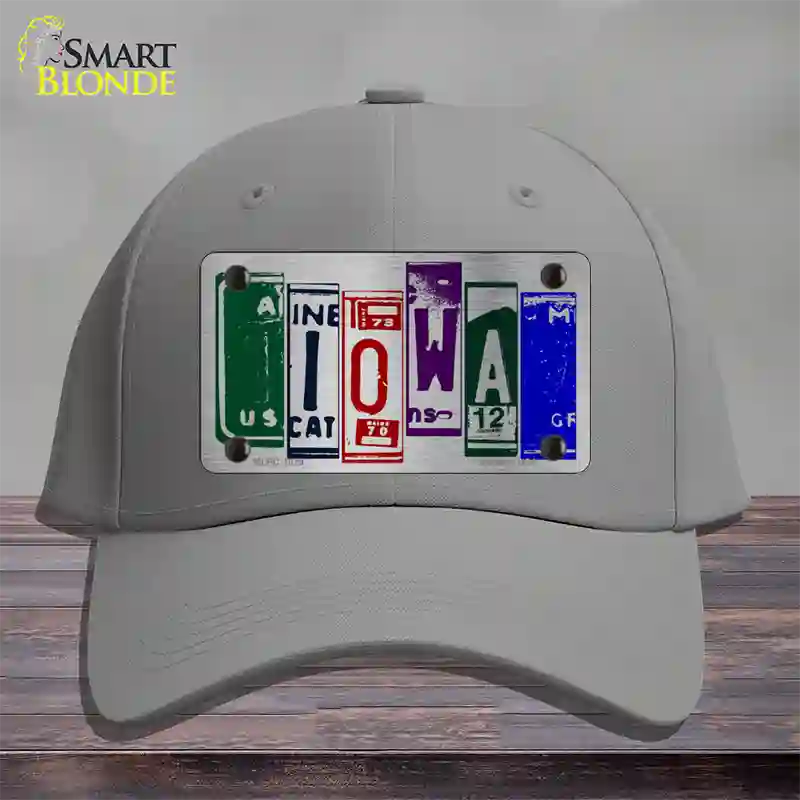 Iowa License Plate Art Novelty License Plate Hat Cotton / Gray