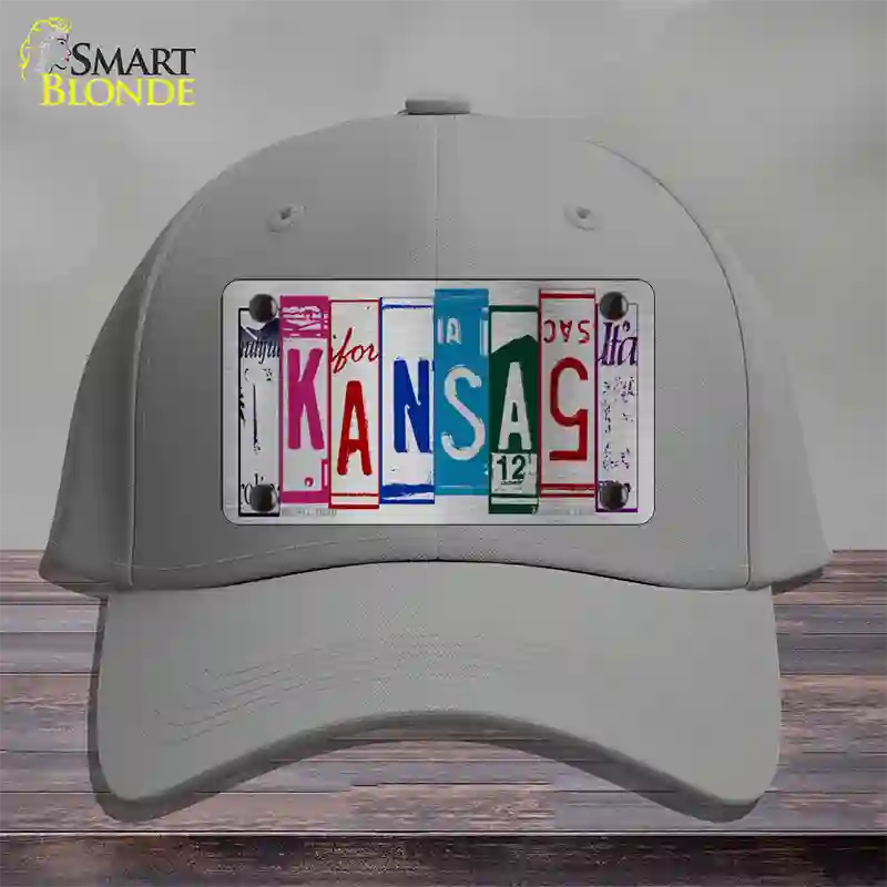 Kansas License Plate Art Novelty License Plate Hat Cotton / Gray