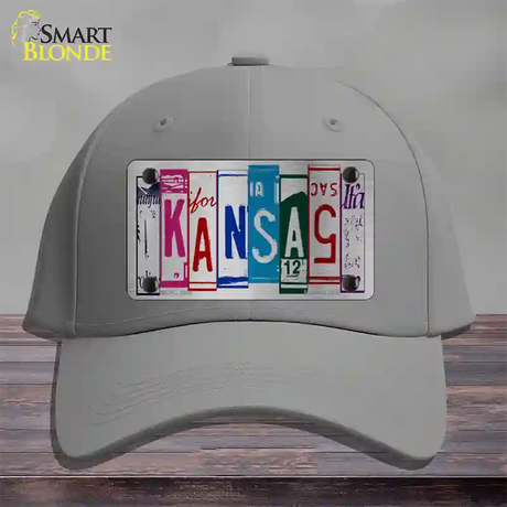 Kansas License Plate Art Novelty License Plate Hat Cotton / Gray