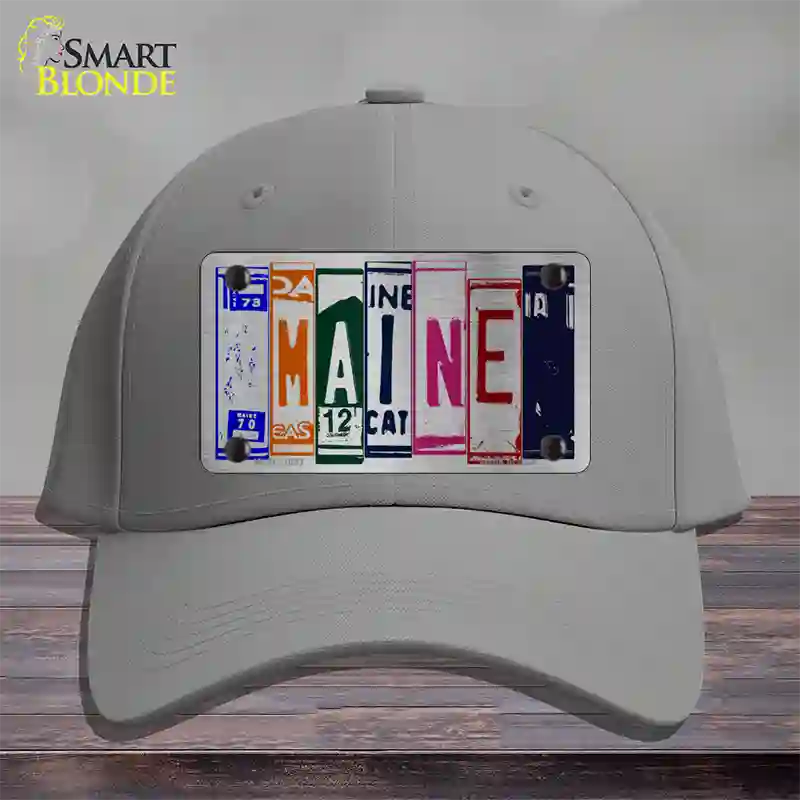 Maine License Plate Art Novelty License Plate Hat Cotton / Gray