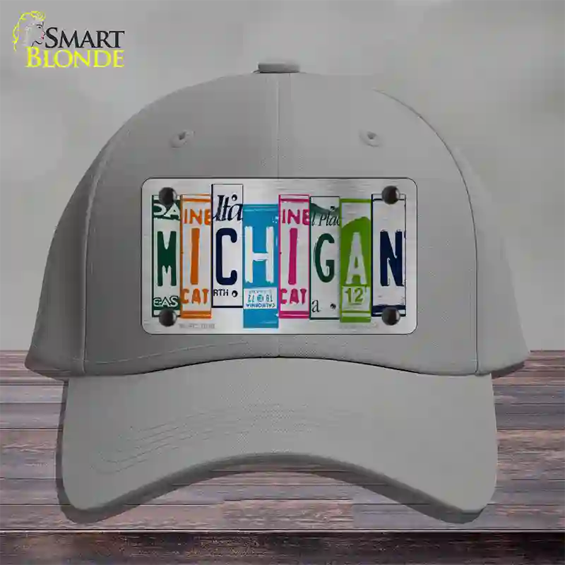 Michigan License Plate Art Novelty License Plate Hat Cotton / Gray