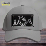 Elk Black Brushed Chrome Novelty License Plate Hat Cotton / Gray