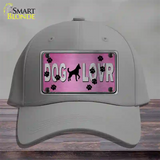 Dog Lover Pink Brushed Chrome Novelty License Plate Hat Tag Cotton / Gray