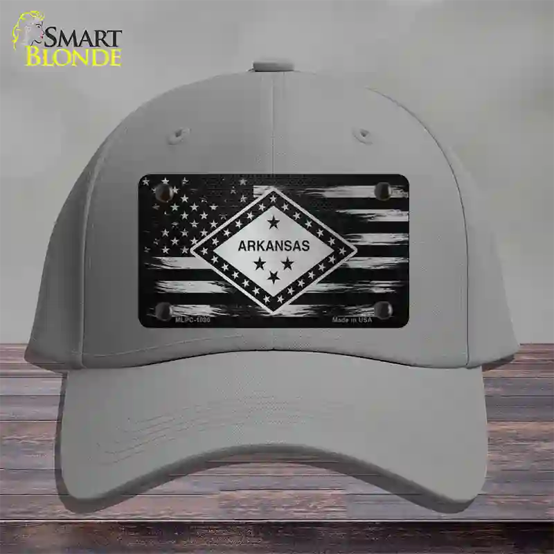 Arkansas Carbon Fiber Novelty License Plate Hat Cotton / Gray