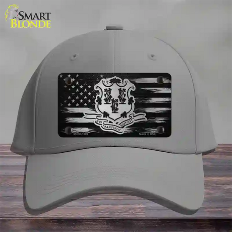 Connecticut Carbon Fiber Novelty License Plate Hat Cotton / Gray